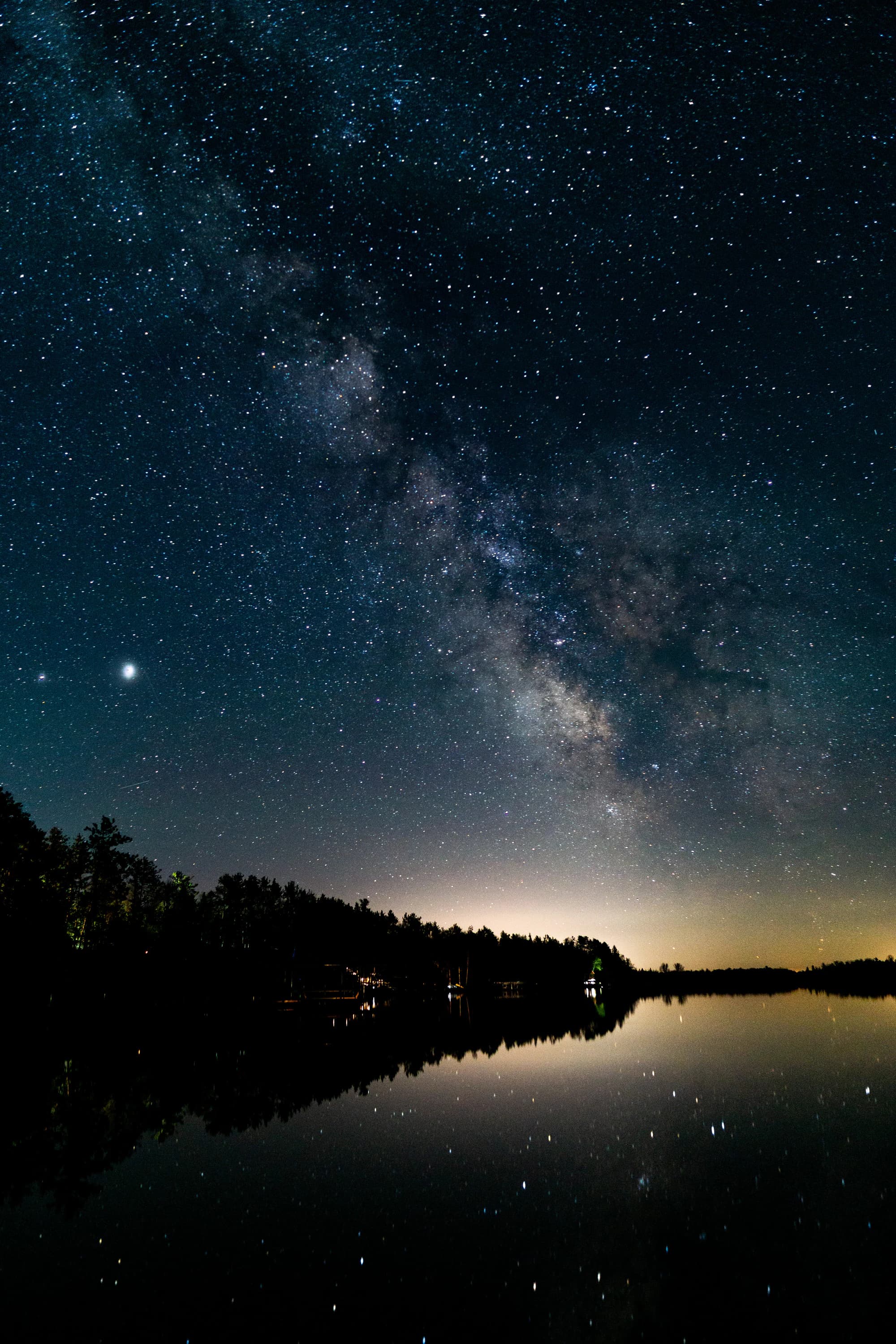 A vertical view of the Milky Way in the night sky.